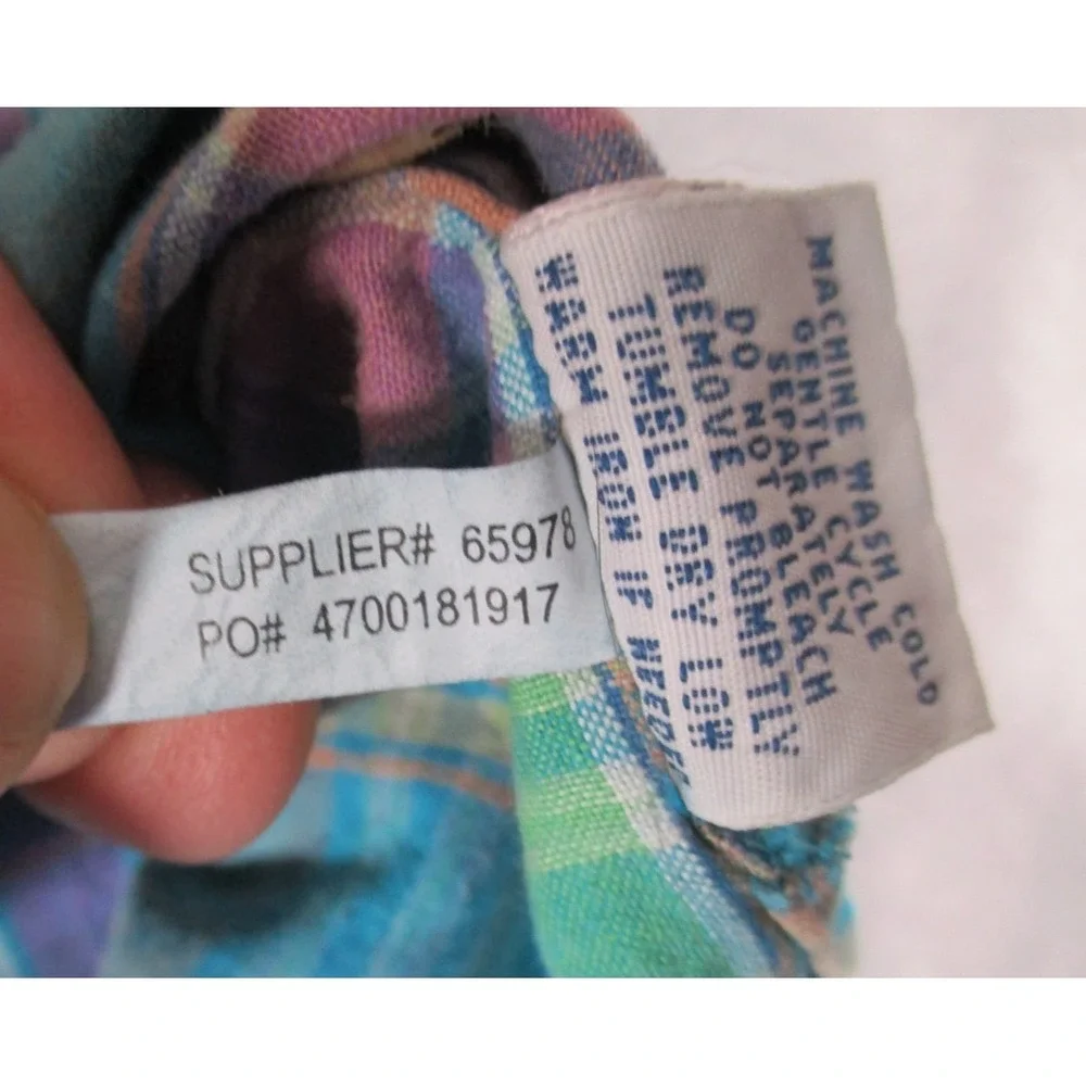 Vtg Polo Ralph Lauren Shirt Men‎ L  Blue Plaid Southwest Fish Print Button Front